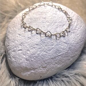 Vintage Silver Heart chain Bracelet